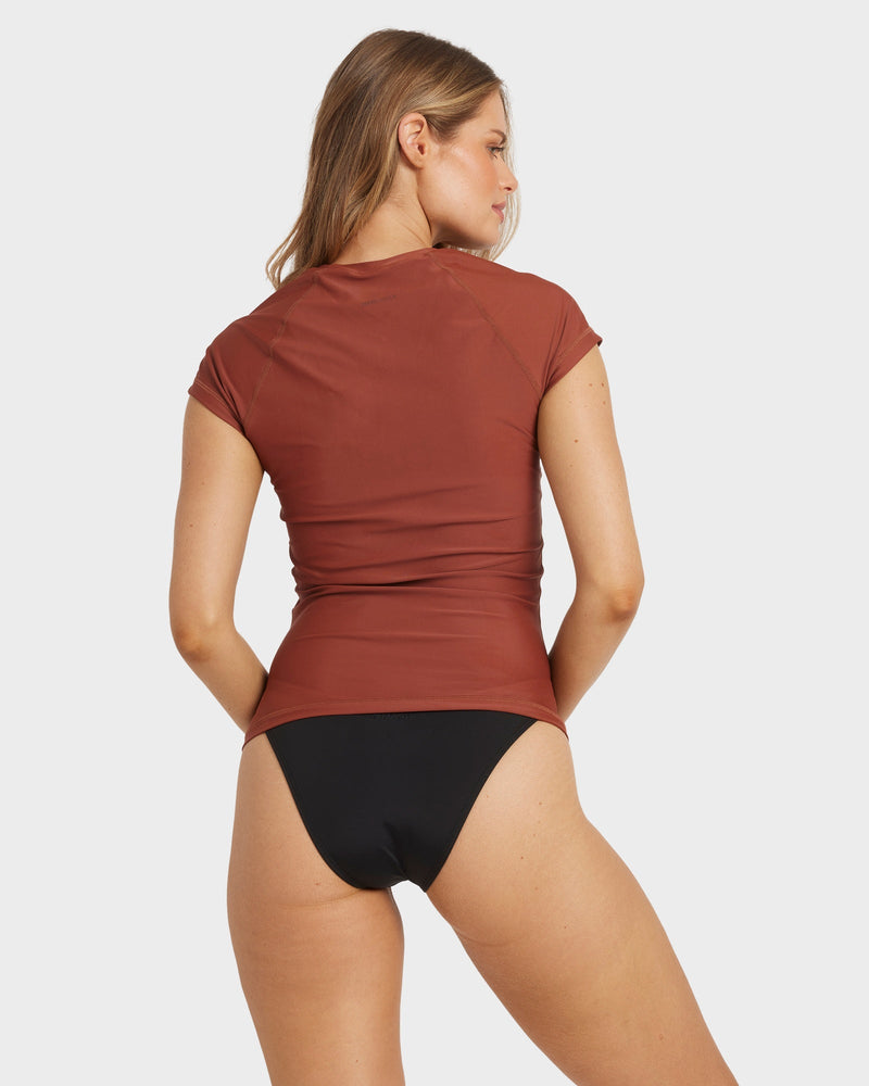 Billabong Society Foil SS Rash Vest - Cowhide