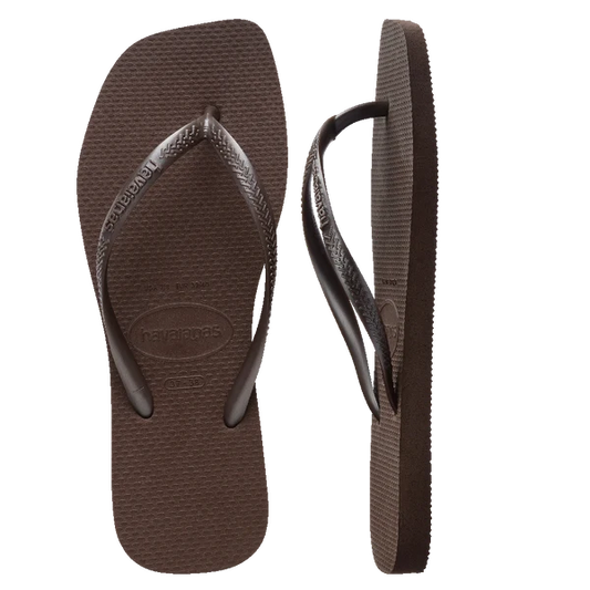 Havaianas Slim Square Toe Thong - Brown