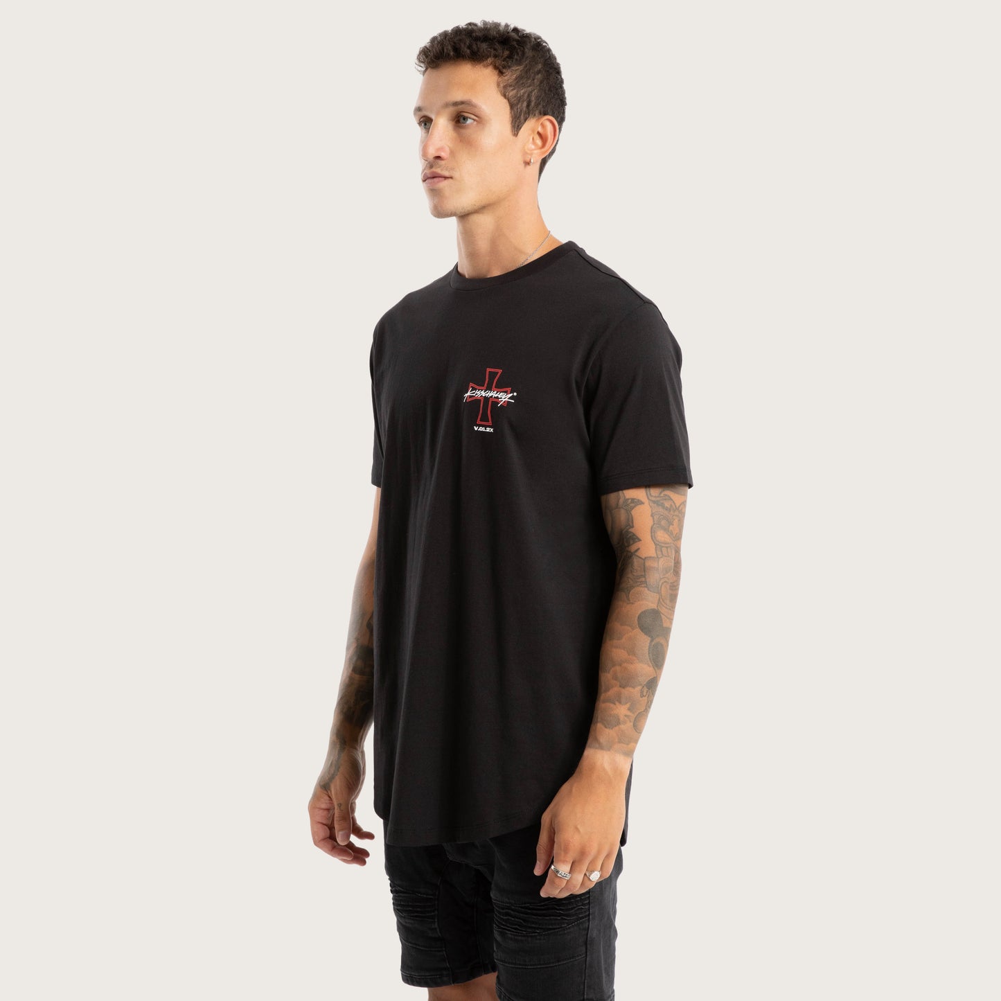 Kiss Chacey Confession Dual Curved Tee - Jet Black