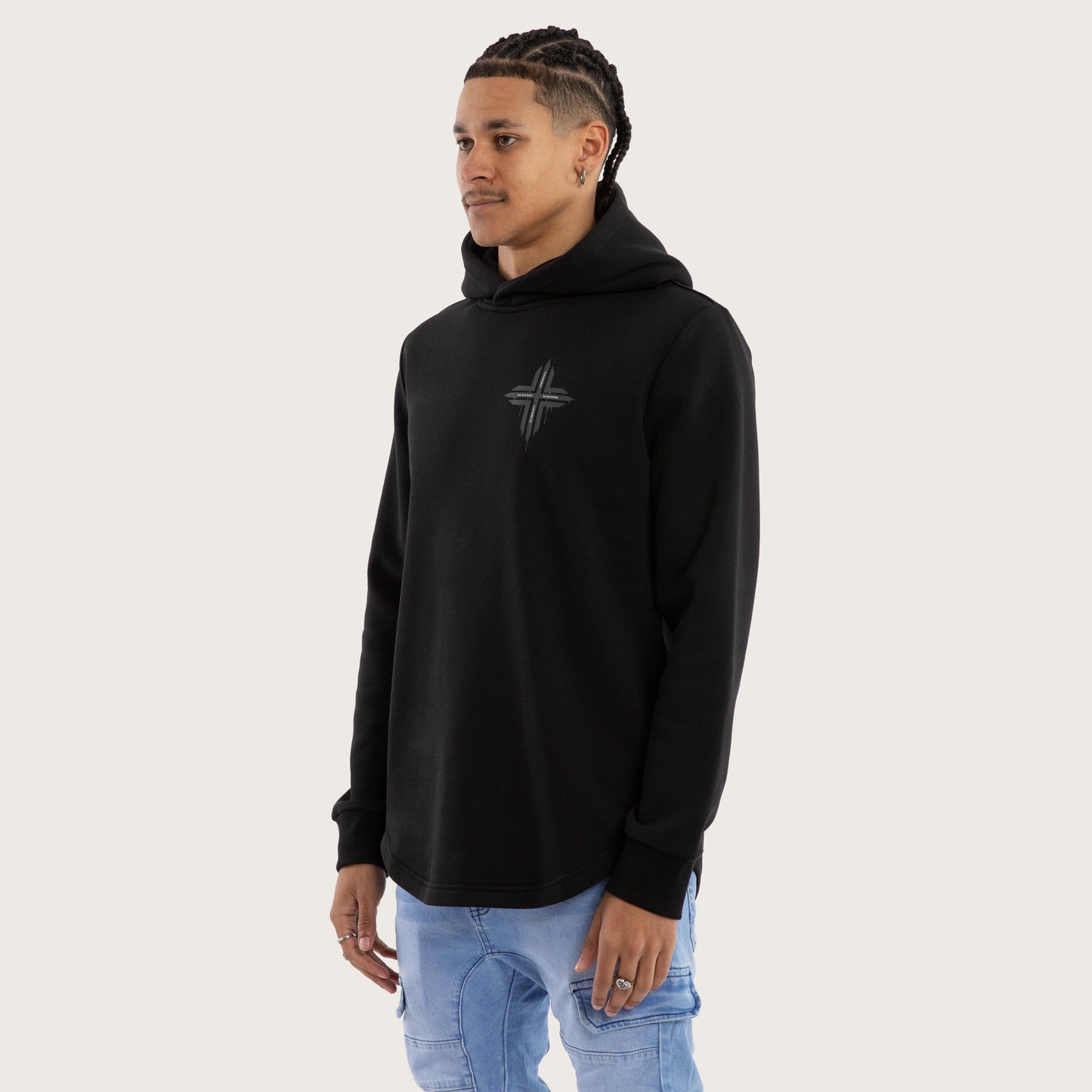 Kiss Chacey Worship Dual Curved Hoodie - Jet Black