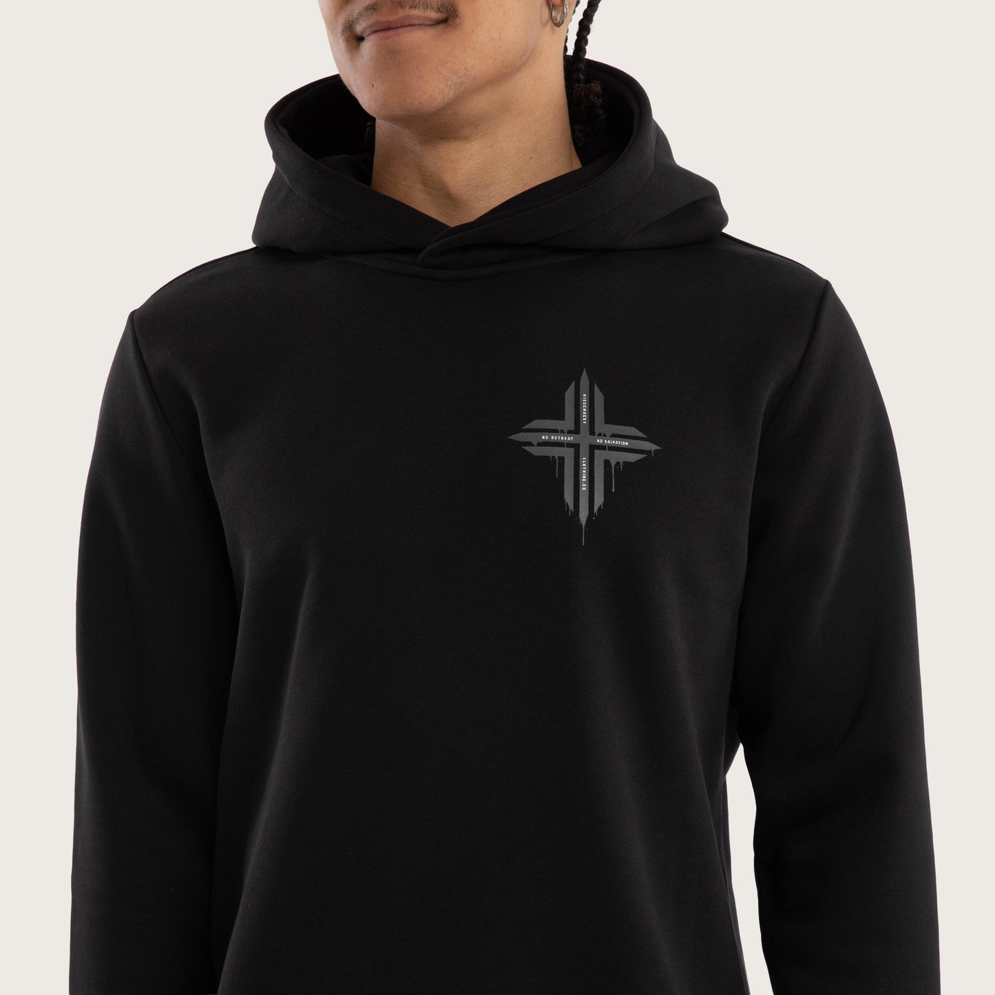 Kiss Chacey Worship Dual Curved Hoodie - Jet Black