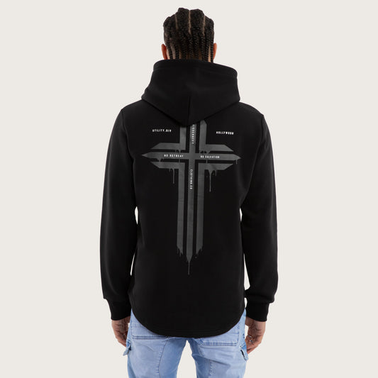 Kiss Chacey Worship Dual Curved Hoodie - Jet Black