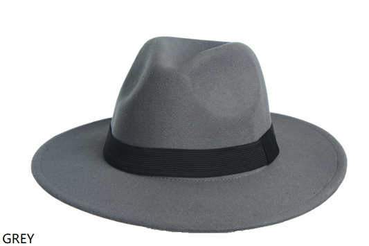 Mens Felt Fedora Hat - Grey