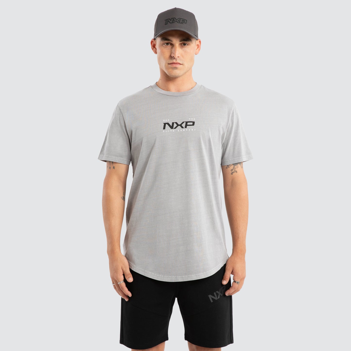 Nena And Pasadena Deliberate Dual Curved Tee - Pigment Alloy