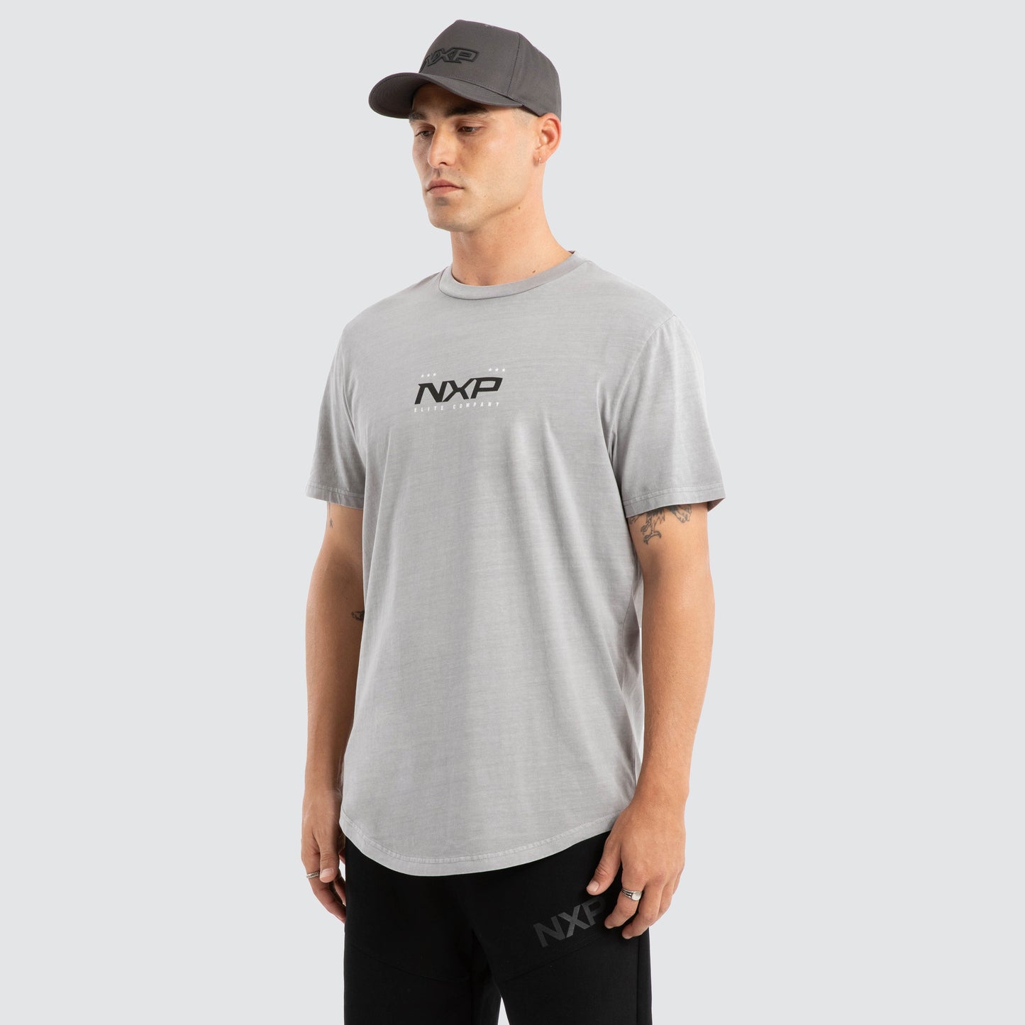 Nena And Pasadena Deliberate Dual Curved Tee - Pigment Alloy