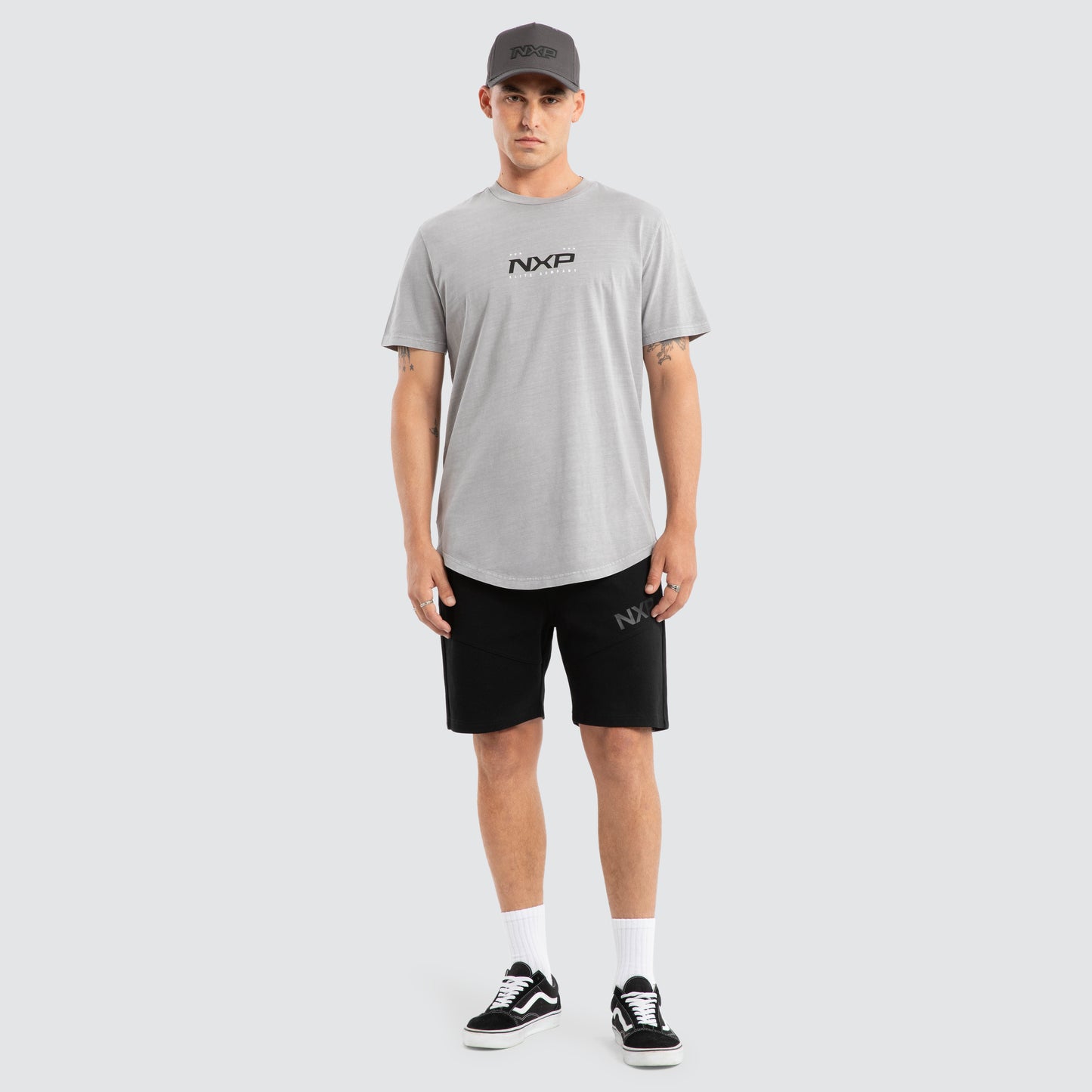 Nena And Pasadena Deliberate Dual Curved Tee - Pigment Alloy