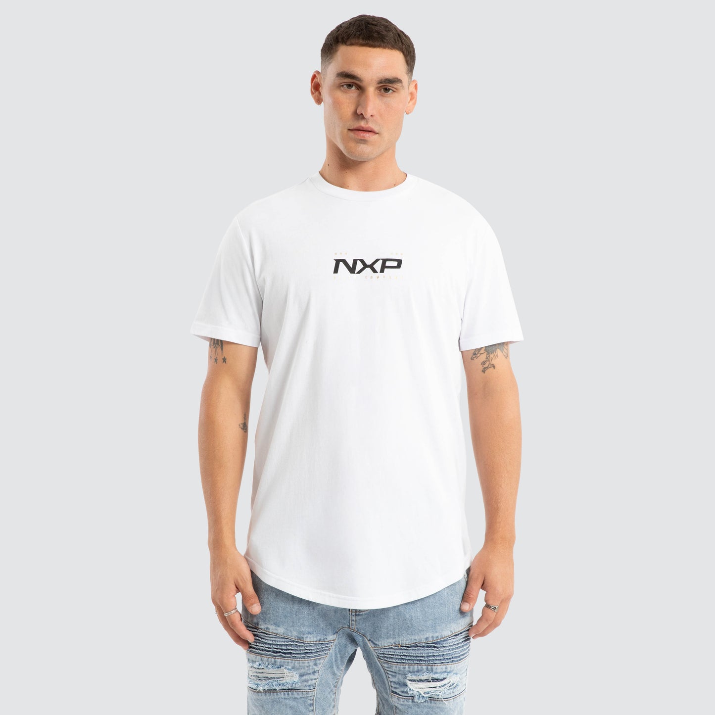 Nena And Pasadena Deliberate Dual Curved Tee - White