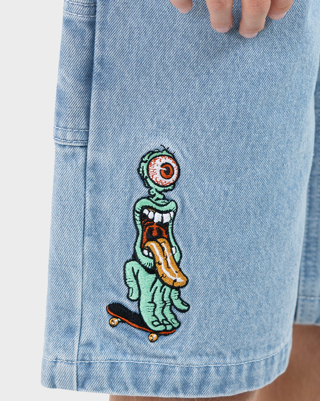 Santa Cruz Opus Grip Dot Carpenter Short - Bleached Denim