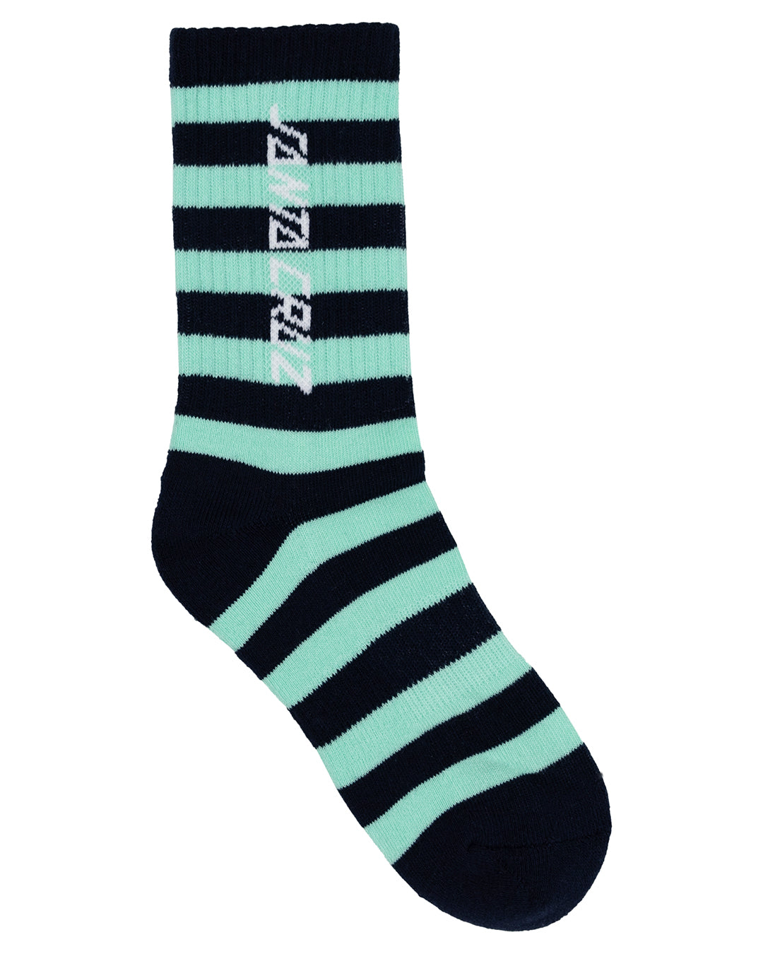 Santa Cruz Solid Strip Splice Crew Sock 3 Pack Youth 2-8 - Navy-Stripe-Aqua