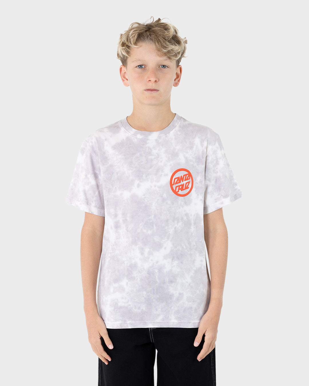 Santa Cruz Bold Ring Dot Tee - Concrete Tie Dye