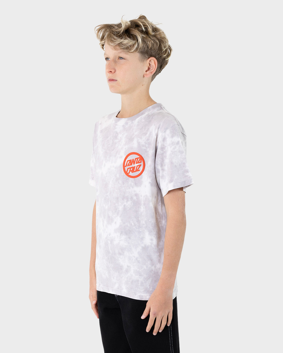 Santa Cruz Bold Ring Dot Tee - Concrete Tie Dye