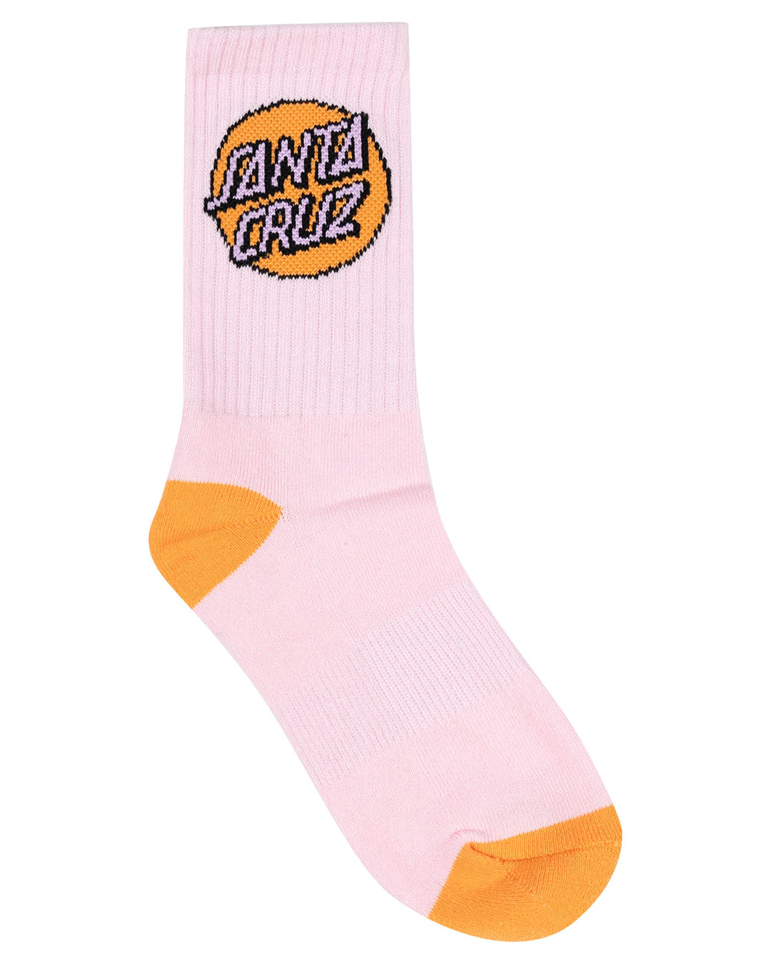 Santa Cruz Other Dot Crew Sock  - 4 PK Youth 2-8 - White/Purple/Pink/Blue