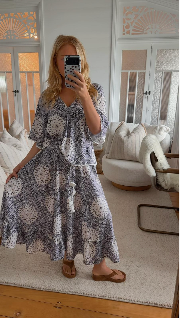 JAASE Gabriella Top - Lilac Lullaby Print