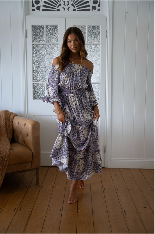 Jaase Teegan Maxi Dress - Lilac Lullaby Print
