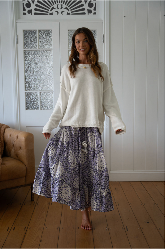 Jaase Vela Skirt - Lilac Lullaby Print