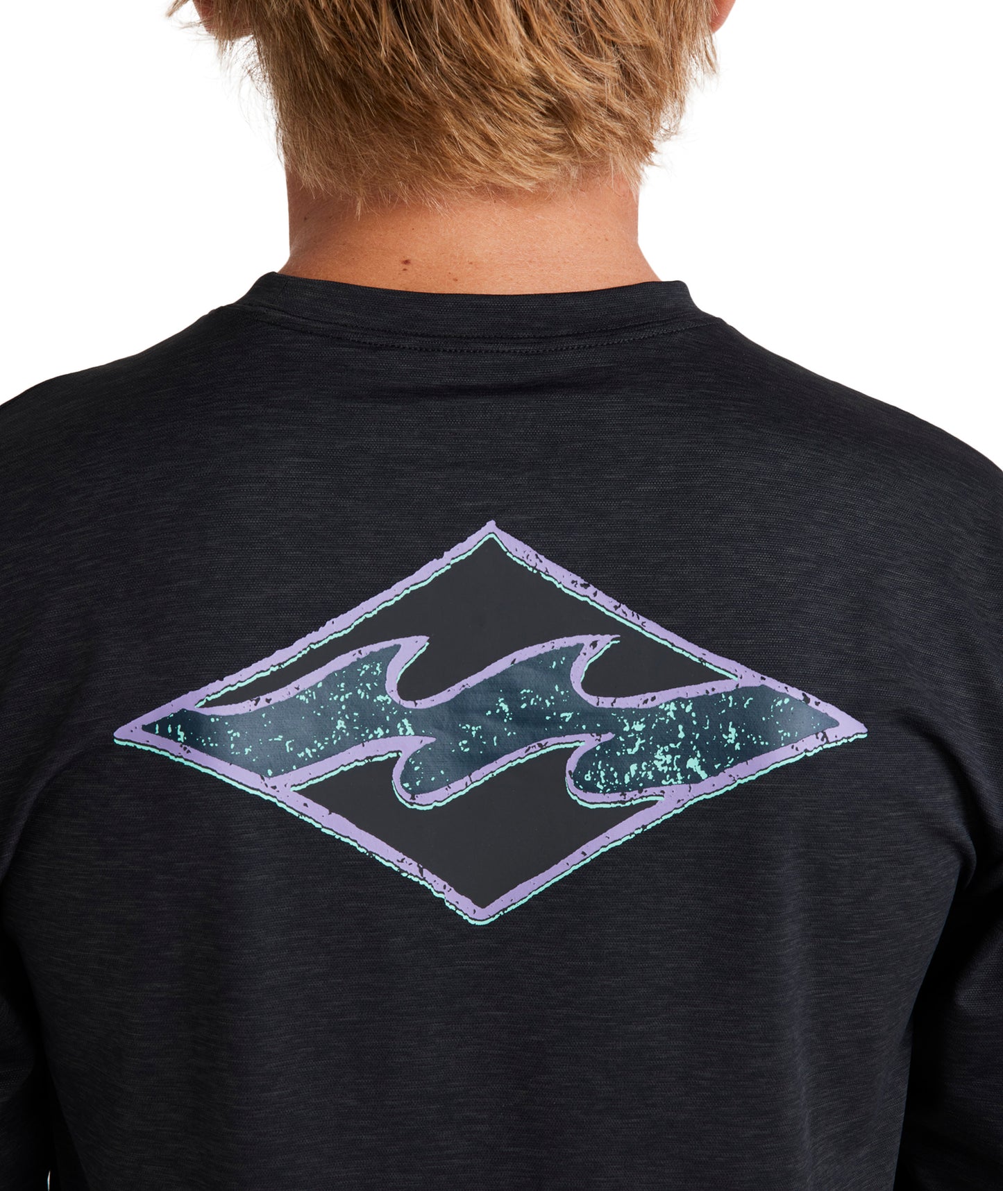 Billabong Boys Diamond Shoreline Lf Ls Rash Vest - Black Heather
