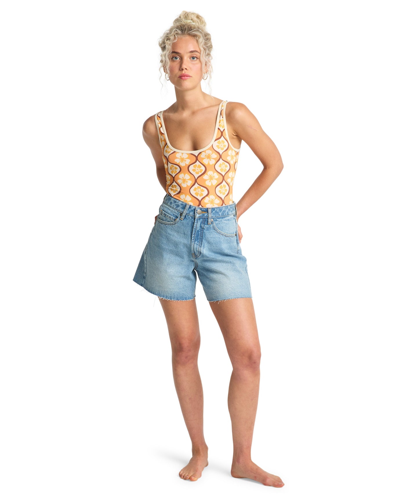 Billabong Riley Denim Short - Faded Indigo Fray