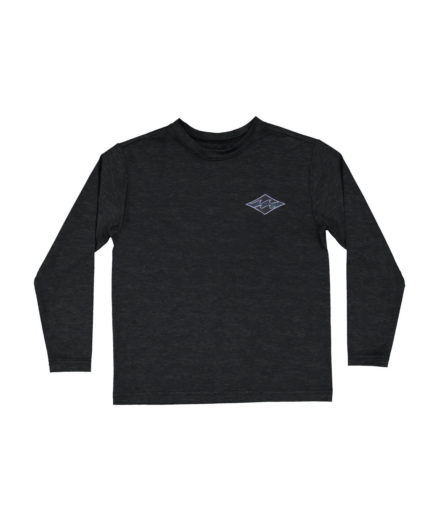 Billabong Groms Diamond Shoreline Lf Ls Rash Vest - Black Heather