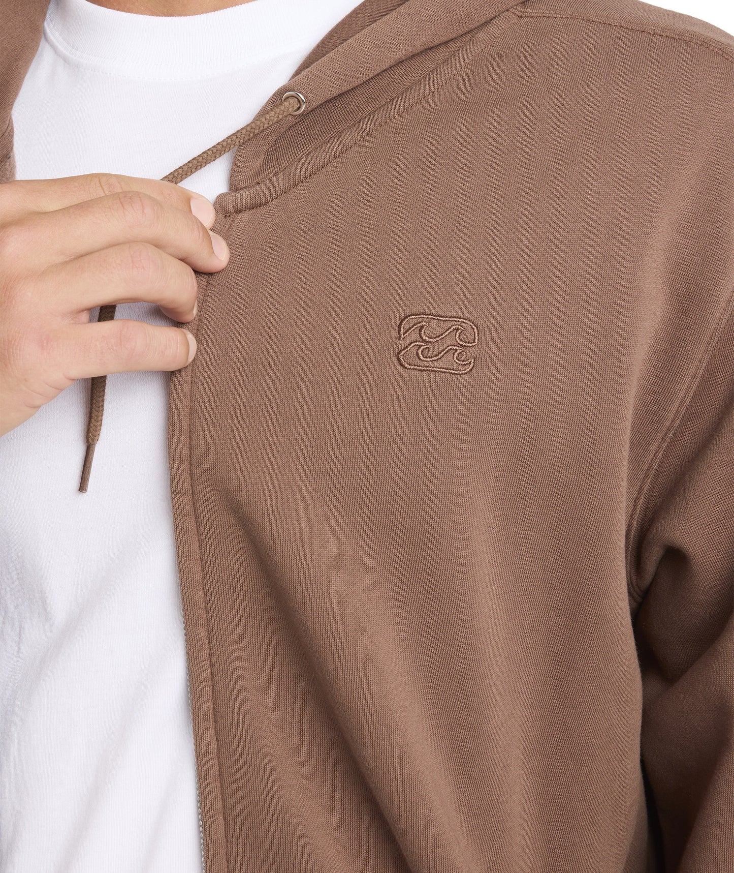 Billabong Premium Wave Wash Zip Up Hoodie - Mocha