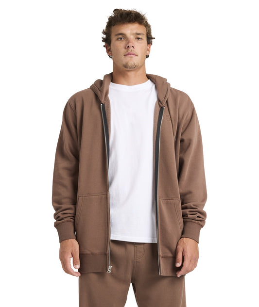 Billabong Premium Wave Wash Zip Up Hoodie - Mocha