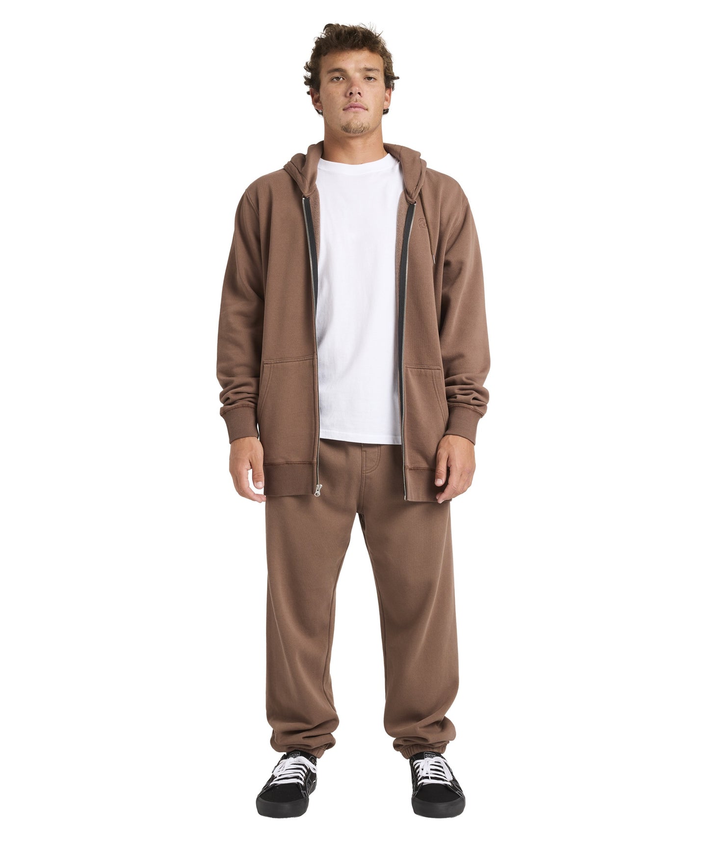 Billabong Premium Wave Wash Zip Up Hoodie - Mocha