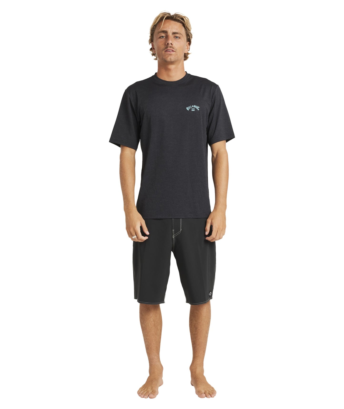 Billabong Shoreline LF SS Rash Vest - Black Heather
