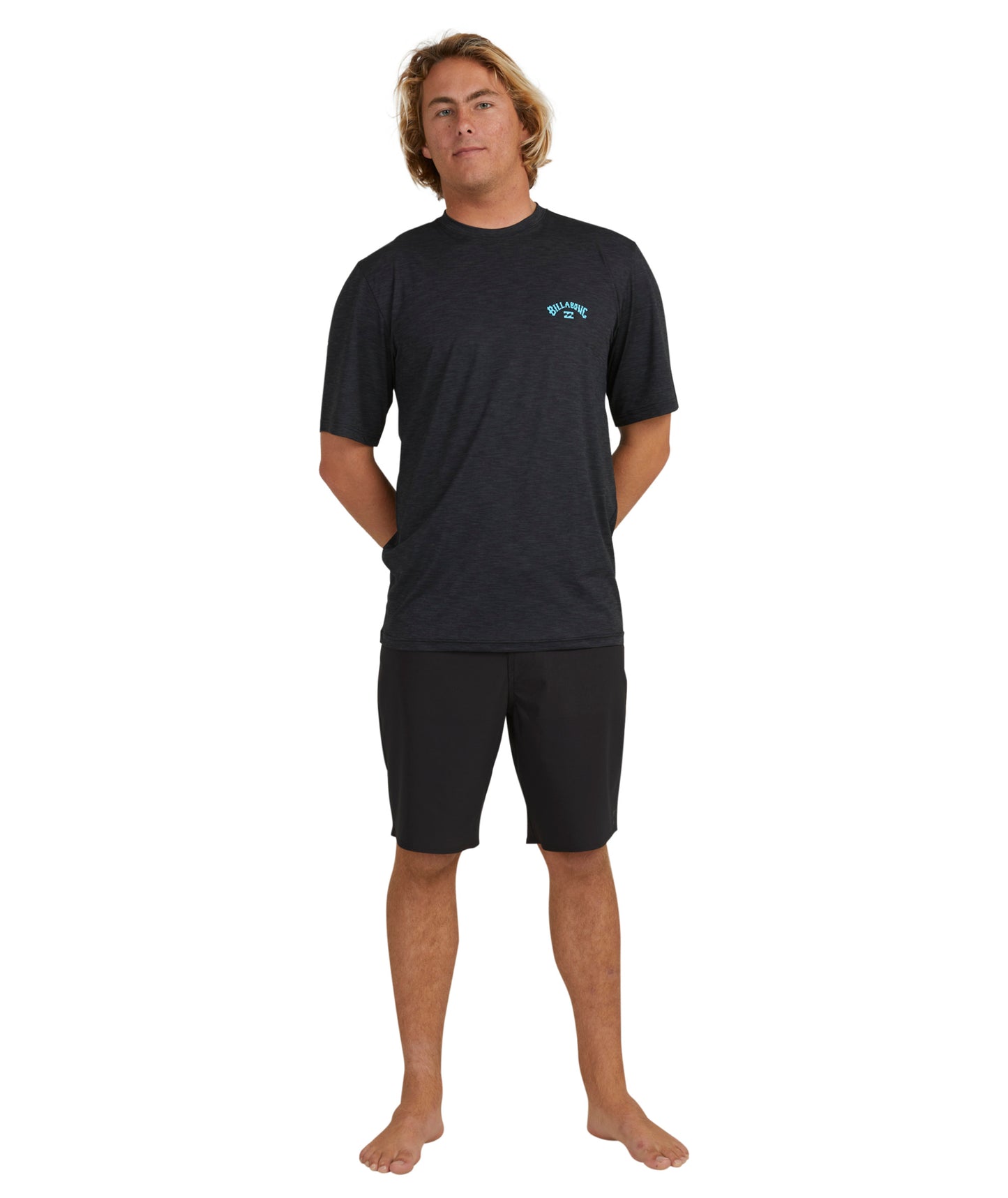 Billabong Shoreline LF SS Rash Vest - Black Heather