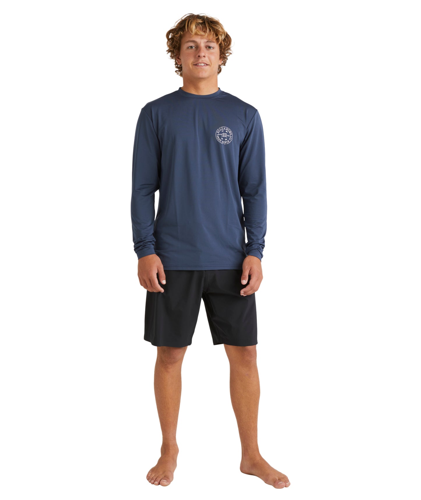Billabong Big Wave Daz Lf Ls Rash Vest - Dusty Navy