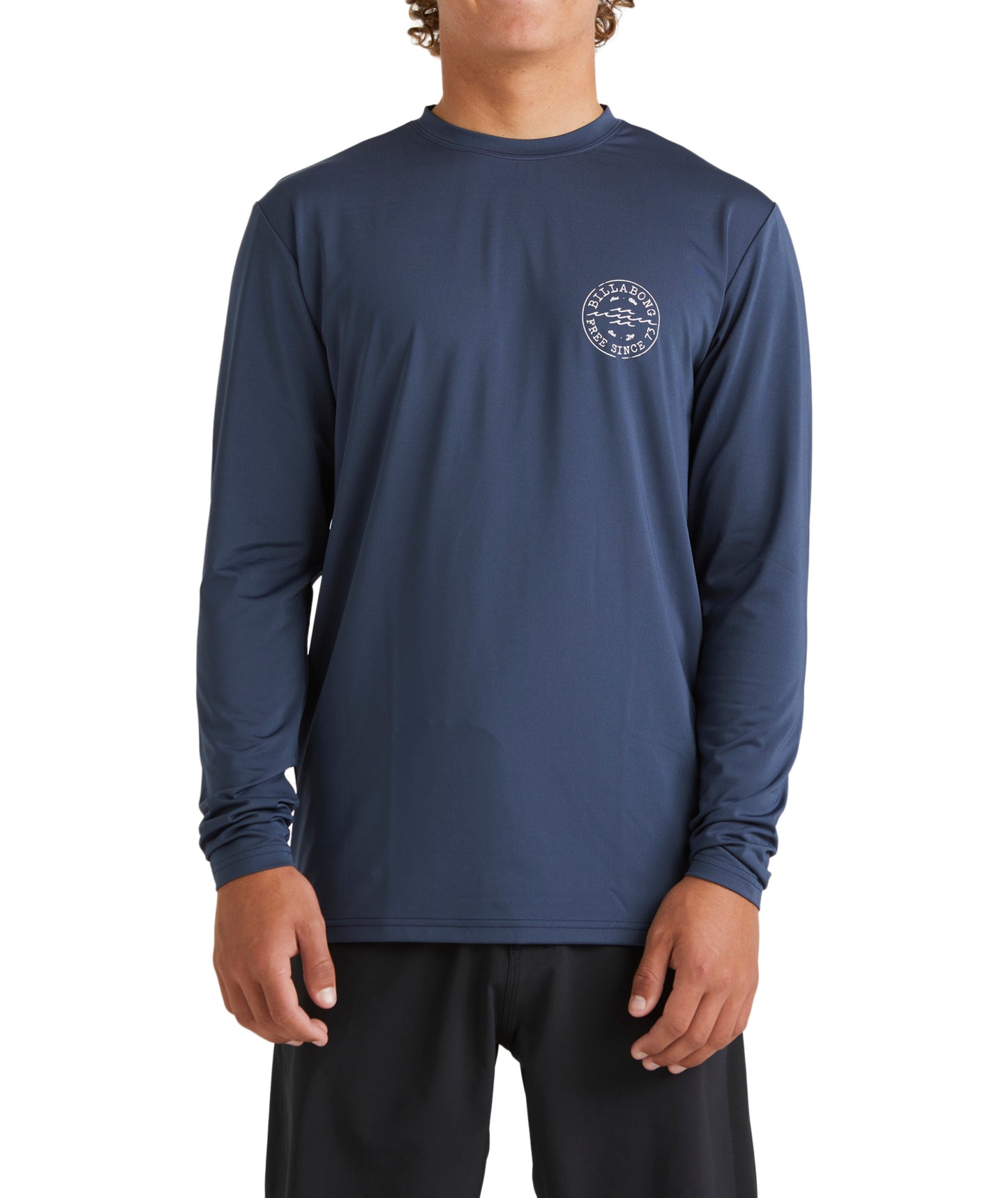 Billabong Big Wave Daz Lf Ls Rash Vest - Dusty Navy