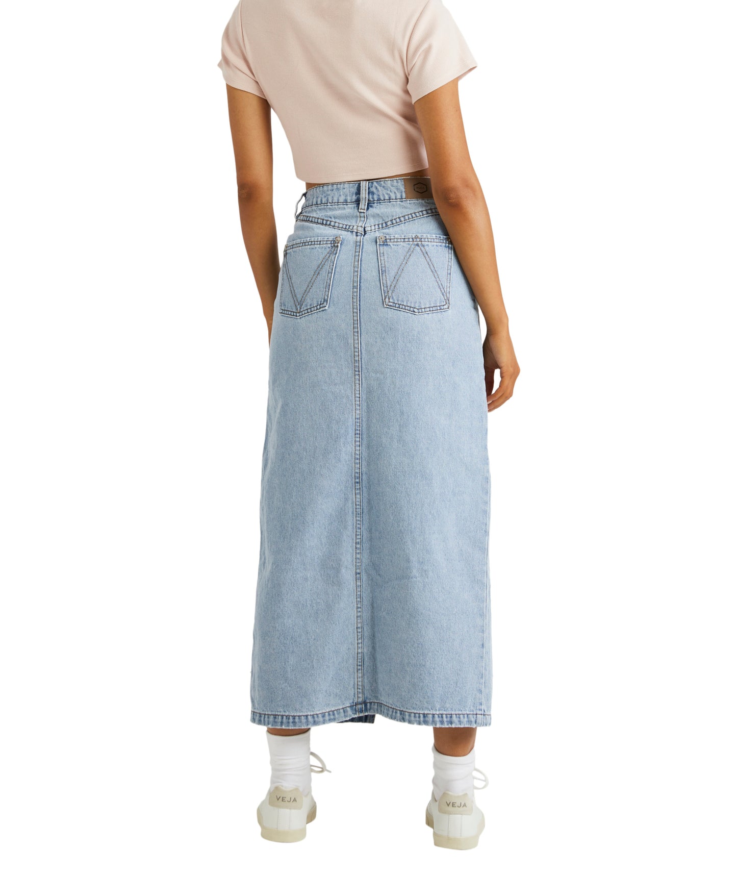 RVCA Denim Midi Skirt - Vintage Blue
