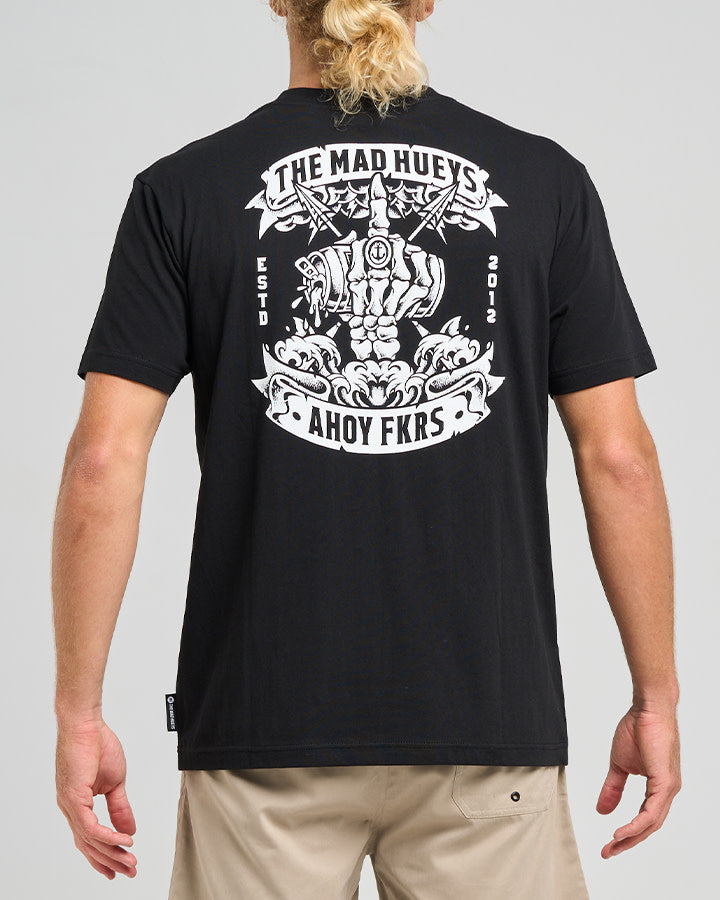 The Mad Hueys  Ahoy Fkrs Storm SS Tee - Black