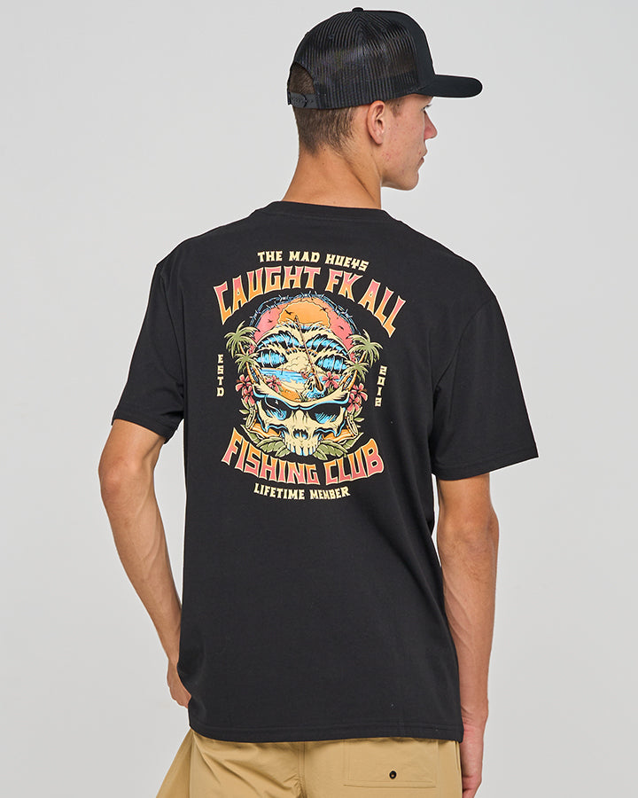 The Mad Hueys Caught Fk All Skull SS Tee - Black