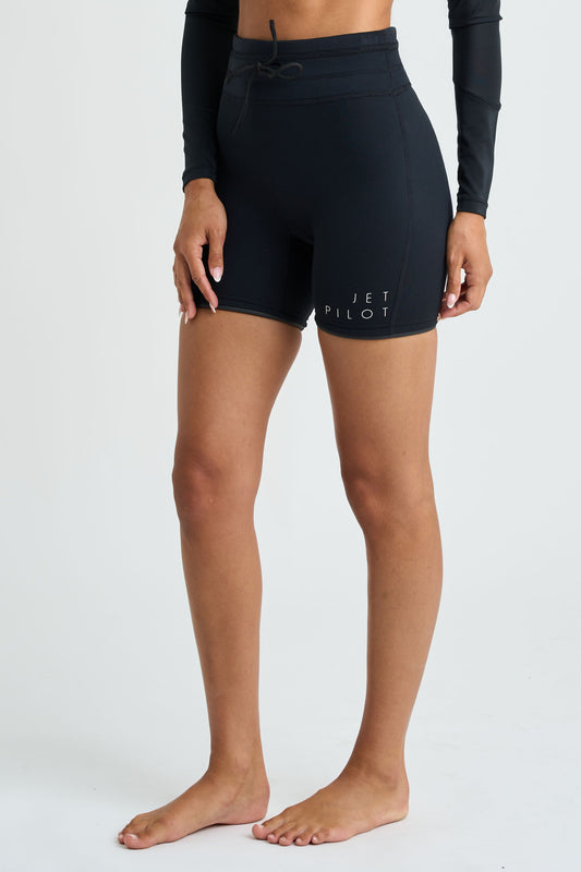 Jetpilot Corp 7" High Waisted Neoprene Wetsuit Short - Black