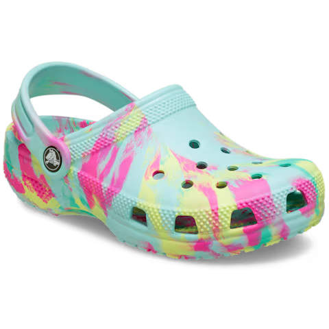 Crocs Kids’ Classic Marbled Clog - Aquamarine / Multi