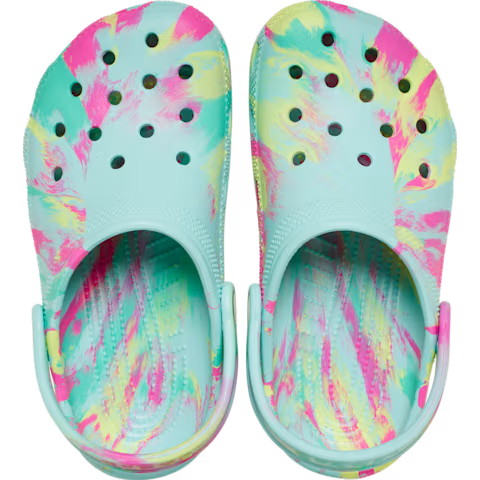 Crocs Kids’ Classic Marbled Clog - Aquamarine / Multi
