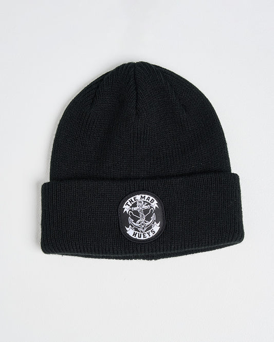 The Mad Hueys Drop Anchor Relaxed Fit Beanie Black - Black