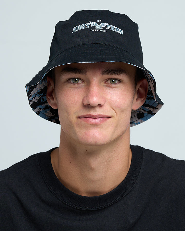 The Mad Hueys Fkrs Ahoy Reversible Bucket Hat - Black