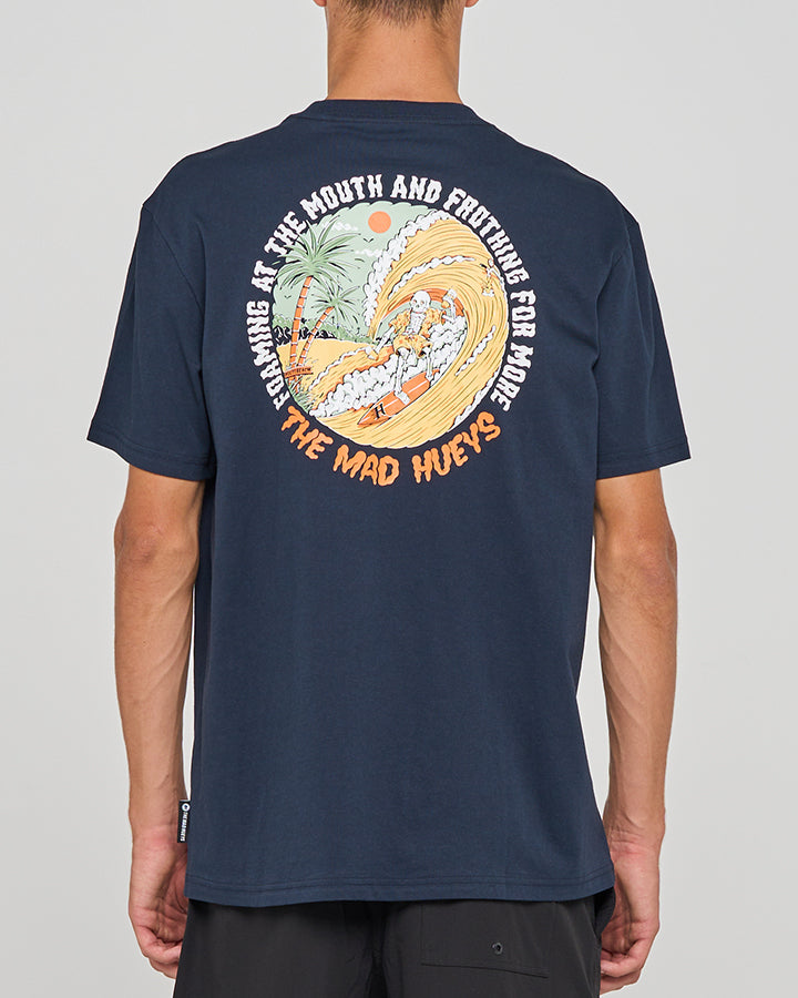 The Mad Hueys Foaming At The Mouth SS Tee - Navy
