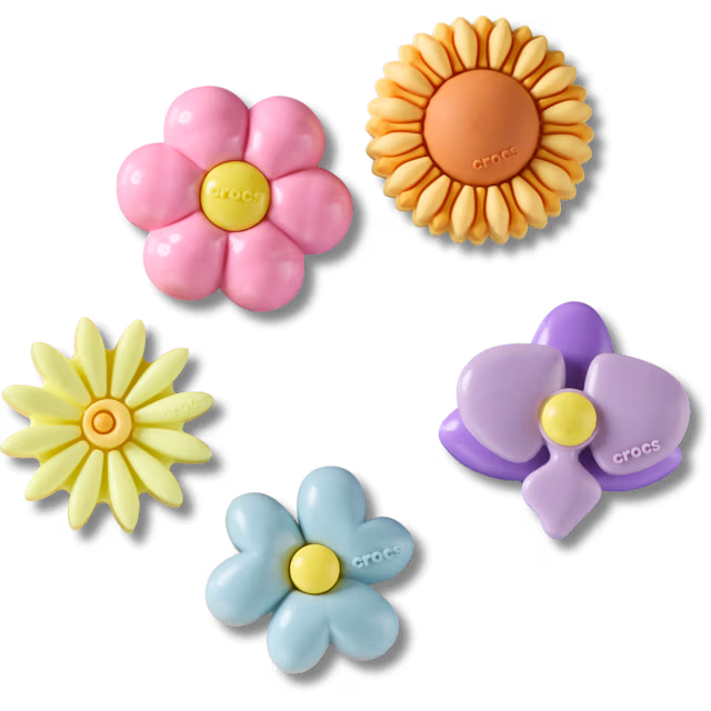 Crocs Jibbitz Charms 5 Pack - Puffy Flowers