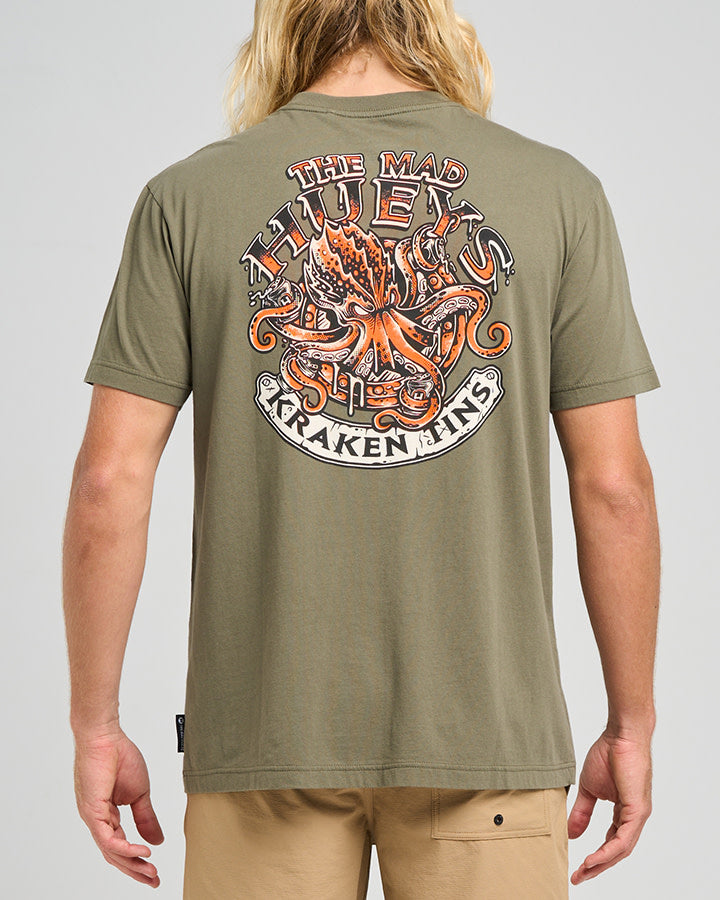 The Mad Hueys  Kraken Port Hole SS Tee - Olive