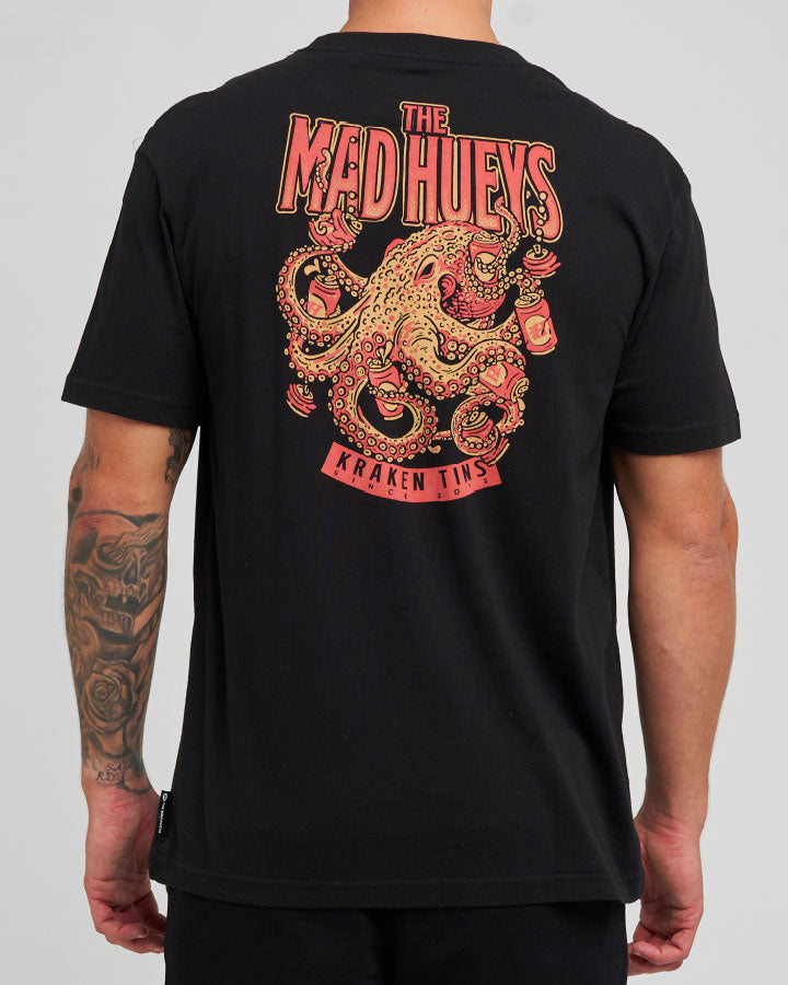 The Mad Hueys Kraken Tins SS Tee - Black