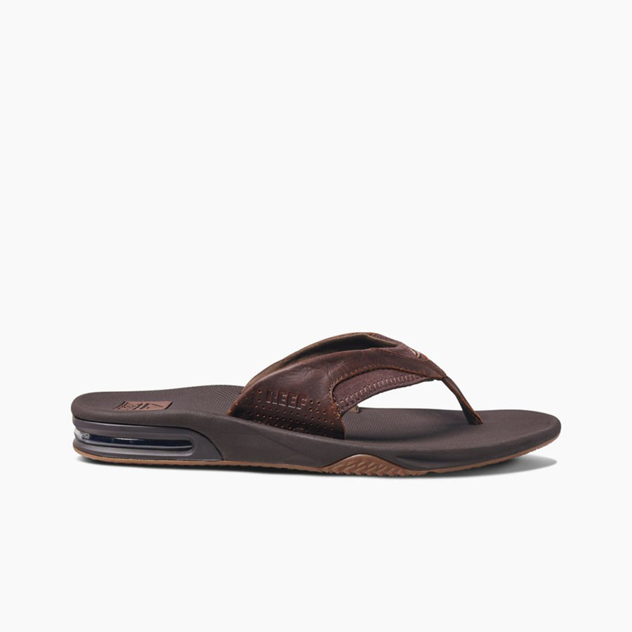 Reef Leather Fanning Thong -  Dark Brown