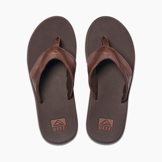 Reef Leather Fanning Thong -  Dark Brown