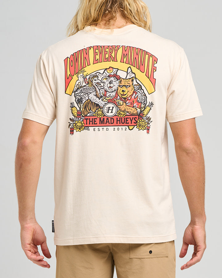 The Mad Hueys  Oz Straya SS Tee - Cement