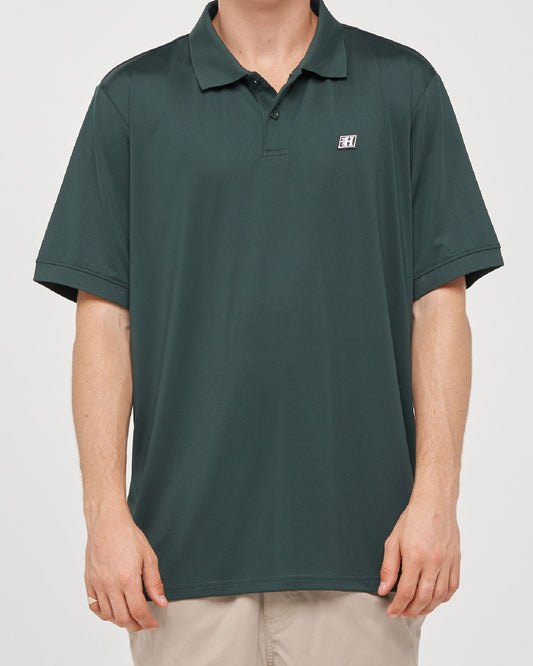 The Mad Hueys Parallel Hueys Active SS Polo - Pine Green
