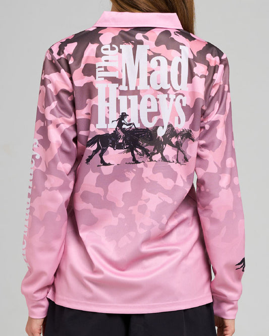 The Mad Hueys Ranch Hueys Womens UPF 50+ Fishing Jersey - Pink