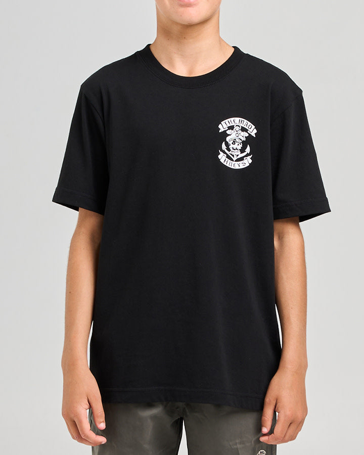 The Mad Hueys  Sailor Anchor Youth SS Tee - Black