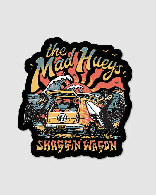 The Mad Hueys Shaggin Wagon Sticker - Black
