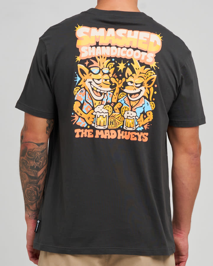 The Mad Hueys Smashed Shandicoots SS Tee - Vintage Black