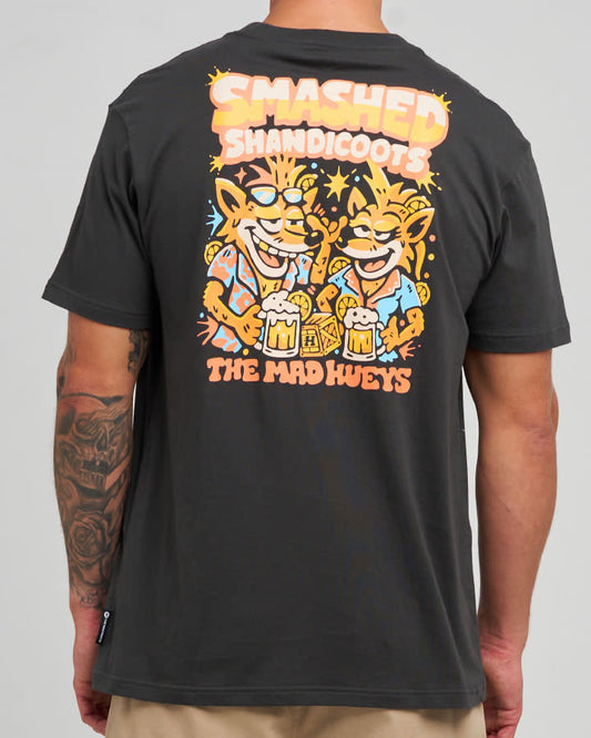 The Mad Hueys Smashed Shandicoots SS Tee - Vintage Black